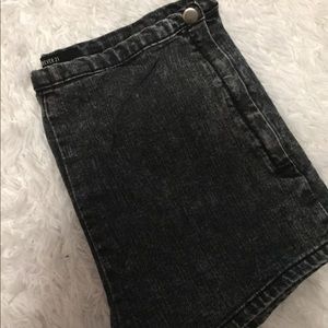 Dark denim high waisted shorts